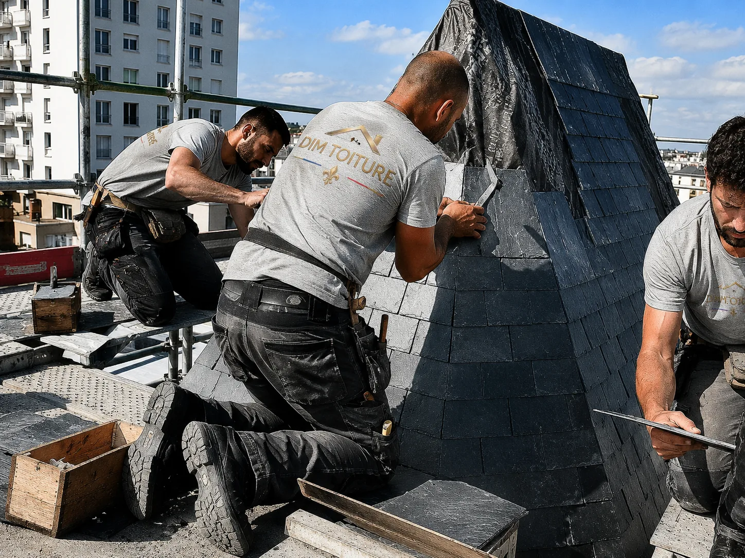 Lucarne d'ardoise sur une maison de meulière